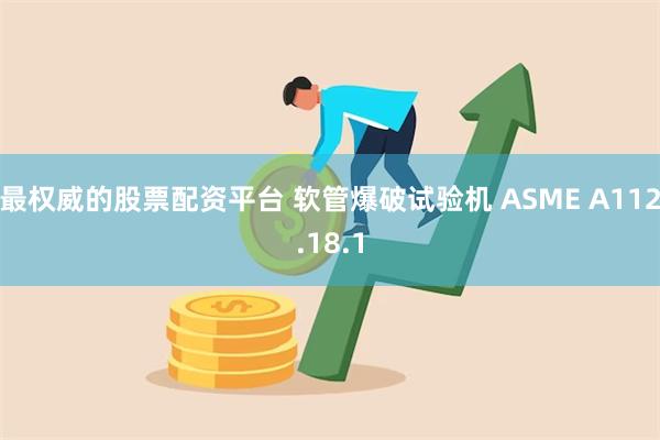 最权威的股票配资平台 软管爆破试验机 ASME A112.18.1