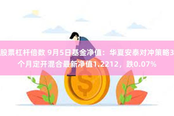 股票杠杆倍数 9月5日基金净值：华夏安泰对冲策略3个月定开混合最新净值1.2212，跌0.07%