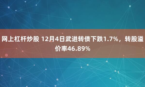 网上杠杆炒股 12月4日武进转债下跌1.7%，转股溢价率46.89%