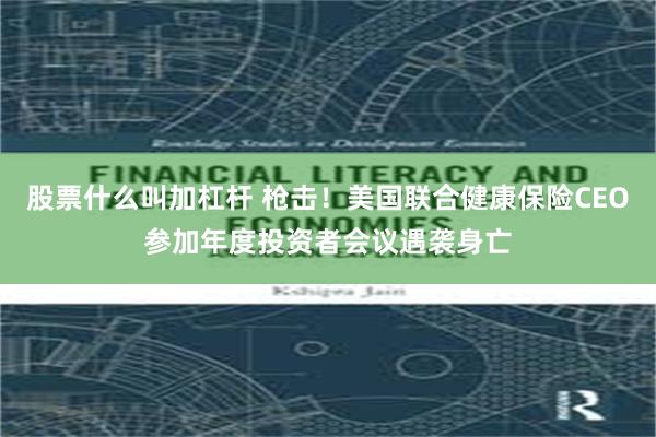 股票什么叫加杠杆 枪击！美国联合健康保险CEO参加年度投资者会议遇袭身亡