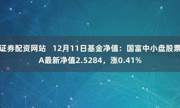 证券配资网站   12月11日基金净值：国富中小盘股票A最新净值2.5284，涨0.41%