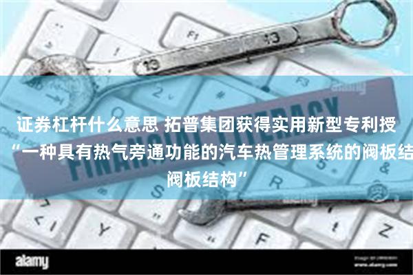 证券杠杆什么意思 拓普集团获得实用新型专利授权：“一种具有热气旁通功能的汽车热管理系统的阀板结构”